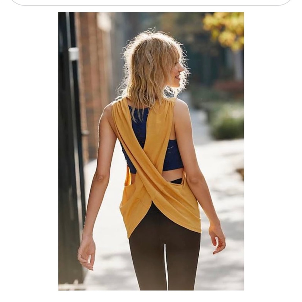 (NWT) Free People Movement yellow top ( XS)